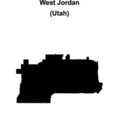 West Jordan, Utah blank outline map vector
