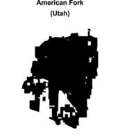 American Fork, Utah blank outline map vector