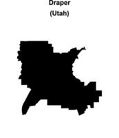 Draper, Utah blank outline map vector