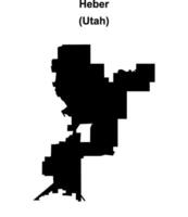 Heber, Utah blank outline map vector