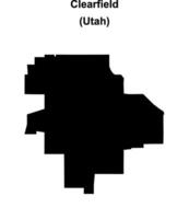 Clearfield, Utah blank outline map vector
