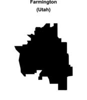 Farmington, Utah blank outline map vector