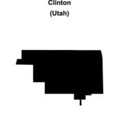 Clinton, Utah blank outline map vector