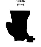 Holladay, Utah blank outline map vector