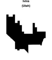 Ivins, Utah blank outline map vector