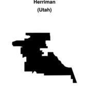 Herriman, Utah blank outline map vector
