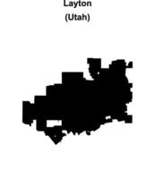 Layton, Utah blank outline map vector