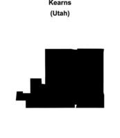 Kearns, Utah blank outline map vector
