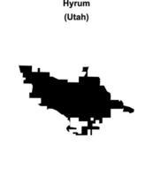 Hyrum, Utah blank outline map vector