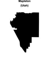 Mapleton, Utah blank outline map vector
