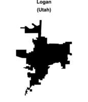 Logan, Utah blank outline map vector