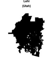 Lehi, Utah blank outline map vector