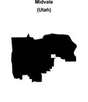 Midvale, Utah blank outline map vector