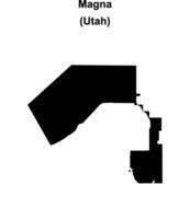 Magna, Utah blank outline map vector