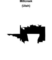 Millcreek, Utah blank outline map vector