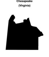 Chesapeake, Virginia blank outline map vector