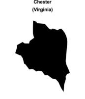 Chester, Virginia blank outline map vector