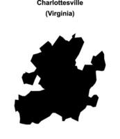 Charlottesville, Virginia blank outline map vector
