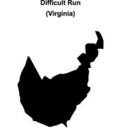 Difficult Run, Virginia blank outline map vector