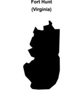 Fort Hunt, Virginia blank outline map vector
