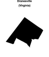 Dranesville, Virginia blank outline map vector