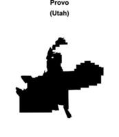 Provo, Utah blank outline map vector