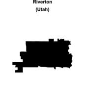 Riverton, Utah blank outline map vector