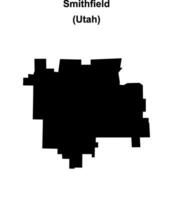 Smithfield, Utah blank outline map vector