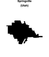 Springville, Utah blank outline map vector