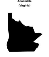 Annandale, Virginia blank outline map vector