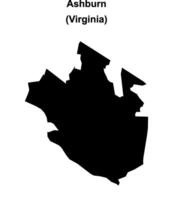 Ashburn, Virginia blank outline map vector