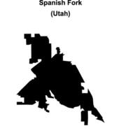 Spanish Fork, Utah blank outline map vector