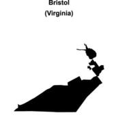 Bristol, Virginia blank outline map vector