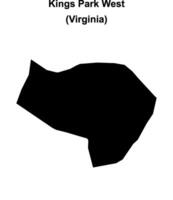 Kings Park West, Virginia blank outline map vector