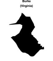 Burke, Virginia blank outline map vector