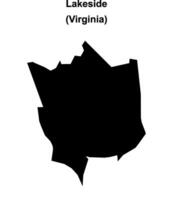 Lakeside, Virginia blank outline map vector
