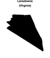 Lansdowne, Virginia blank outline map vector