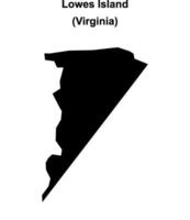 Lowes Island, Virginia blank outline map vector
