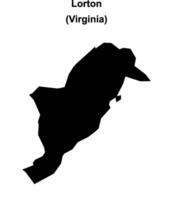 Lorton, Virginia blank outline map vector