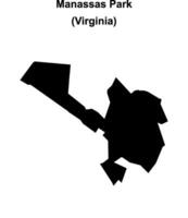 Manassas Park, Virginia blank outline map vector