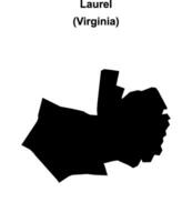 Laurel, Virginia blank outline map vector
