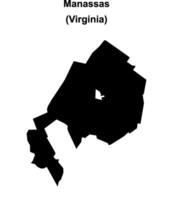 Manassas, Virginia blank outline map vector