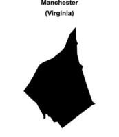 Manchester, Virginia blank outline map vector