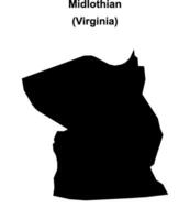 Midlothian, Virginia blank outline map vector