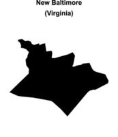 New Baltimore, Virginia blank outline map vector