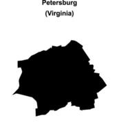 Petersburg, Virginia blank outline map vector