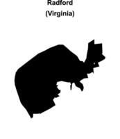 Radford, Virginia blank outline map vector