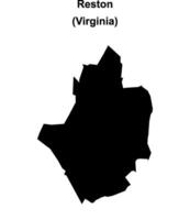 Reston, Virginia blank outline map vector