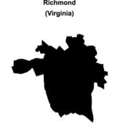 Richmond, Virginia blank outline map vector
