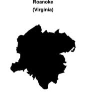 Roanoke, Virginia blank outline map vector